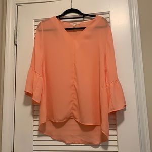 Sheer peach blouse